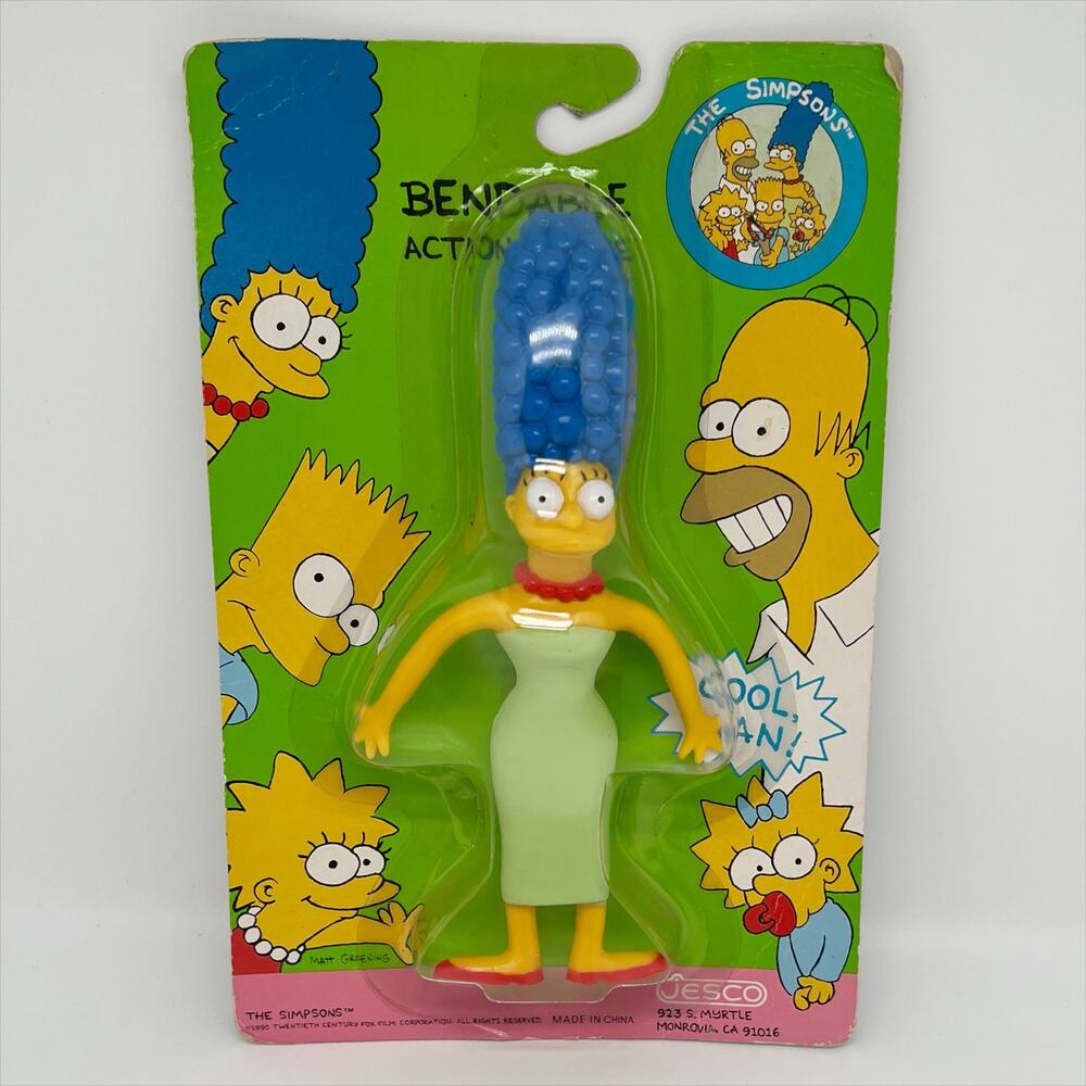 Vintage 1990 Jesco The Simpsons Marge Simpson Bendable Action Figure NEW